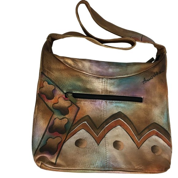 Anuschka NEVER USED Handpainted Leather Shoulder Bag Southwest - Picture 3 of 12